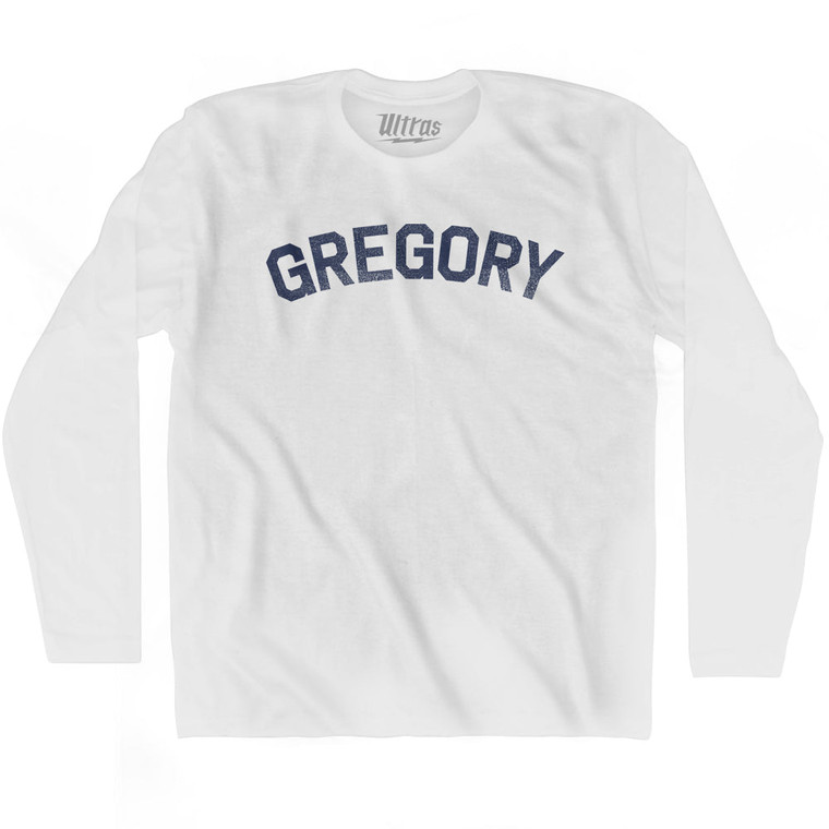 GREGORY Adult Cotton Long Sleeve T-shirt - White