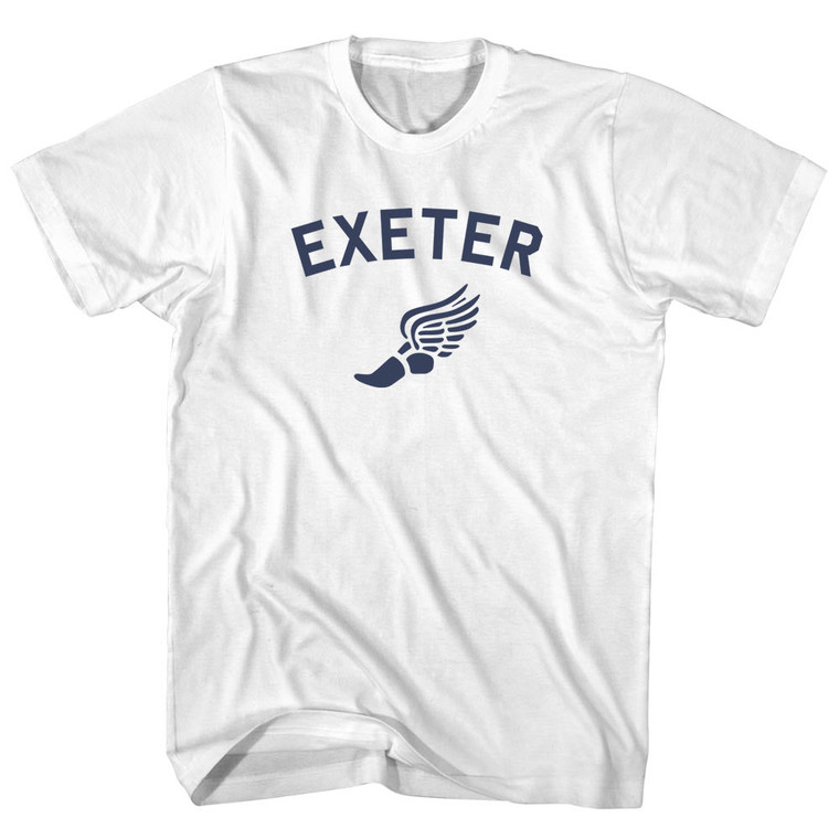 Exeter Running Track Winged Foot Adult Cotton T-shirt - White