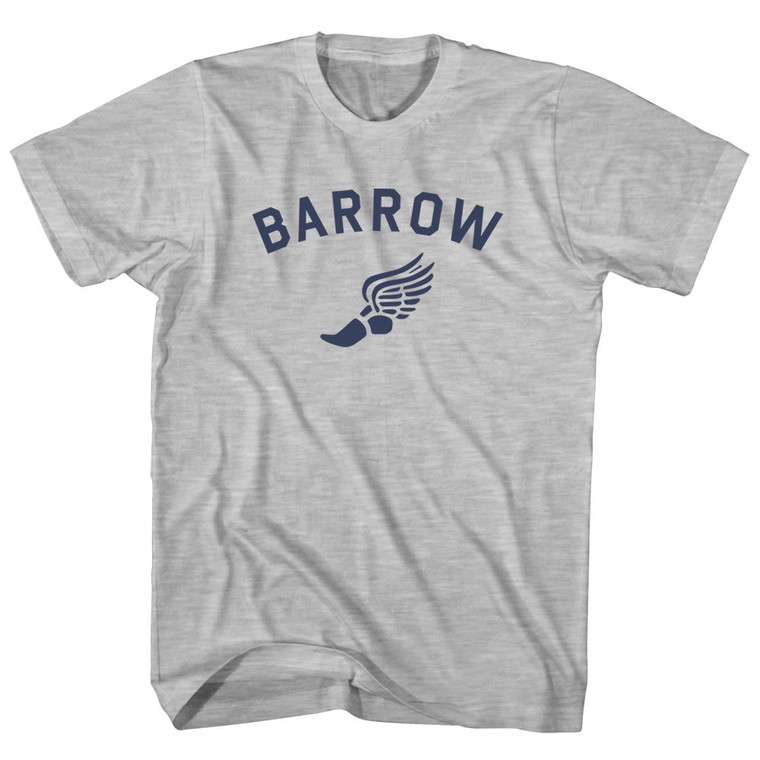 Barrow Running Track Winged Foot Womens Cotton Junior Cut T-Shirt - Grey Heather