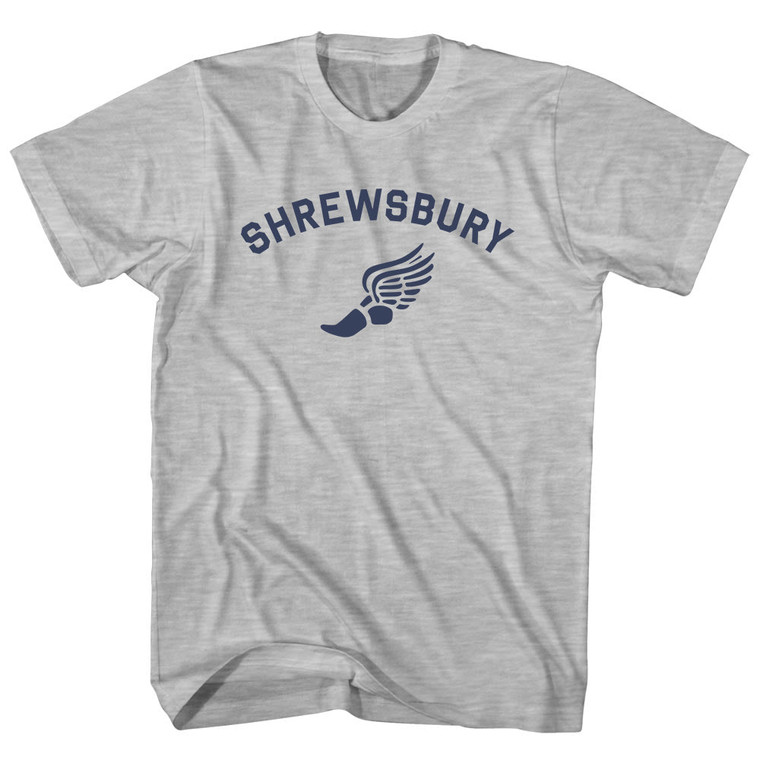 Shrewsbury Running Track Winged Foot Youth Cotton T-shirt - Grey Heather