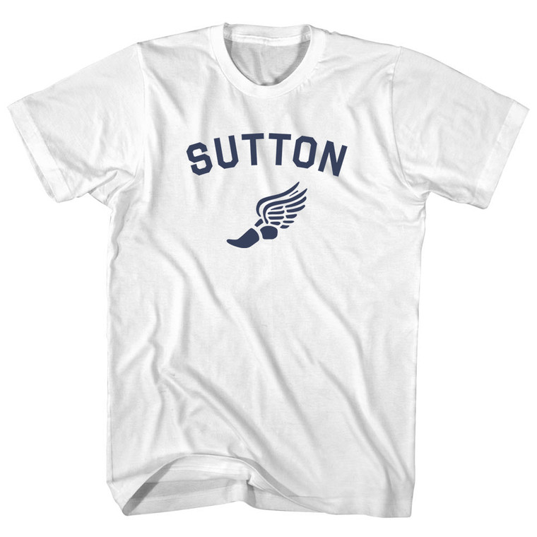 Sutton Running Track Winged Foot Youth Cotton T-shirt - White