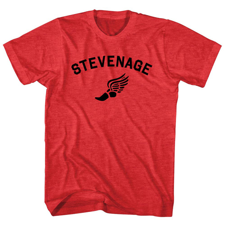 Stevenage Running Track Winged Foot Adult Tri-Blend T-shirt - Athletic Red