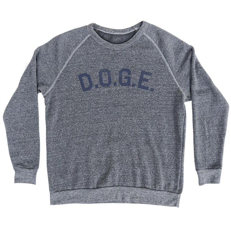 D.O.G.E Adult Tri-Blend Sweatshirt - Athletic Grey