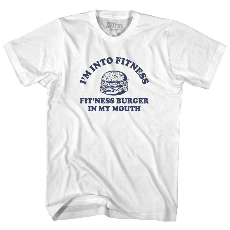 I'M Into Fitness Fit'Ness Burger In My Mouth Youth Cotton T-shirt - White