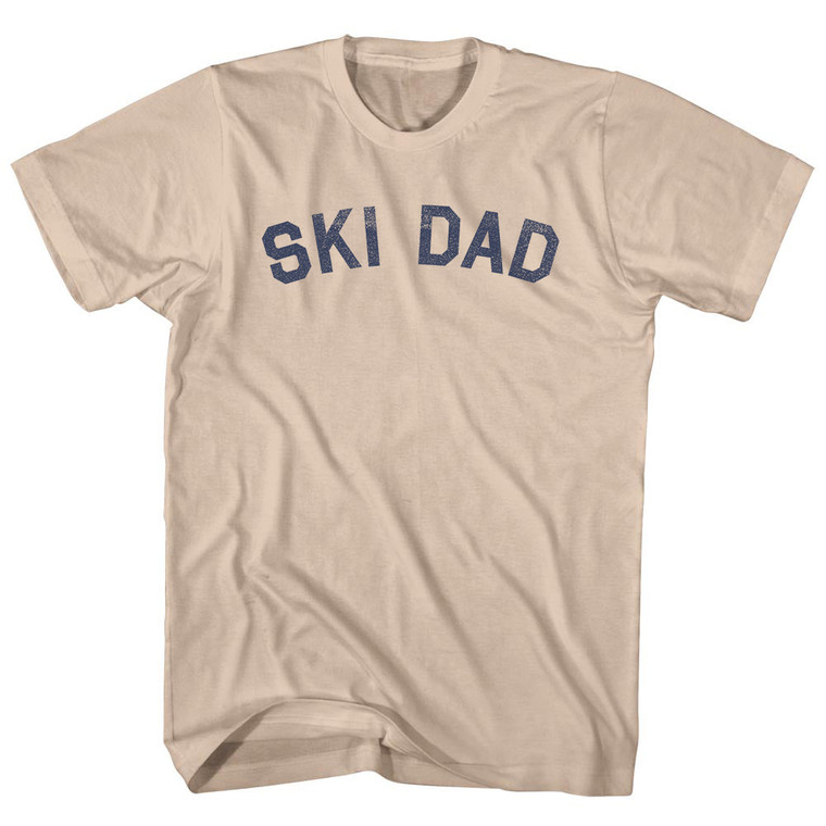 Ski Dad Adult Cotton T-shirt - Creme