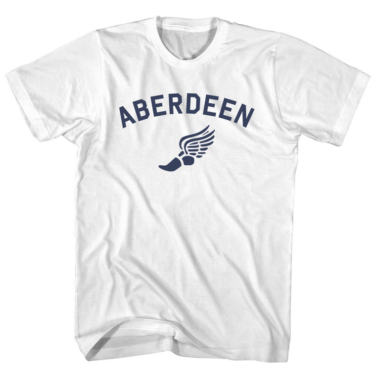 Aberdeen Running Track Winged Foot Youth Cotton T-shirt - White
