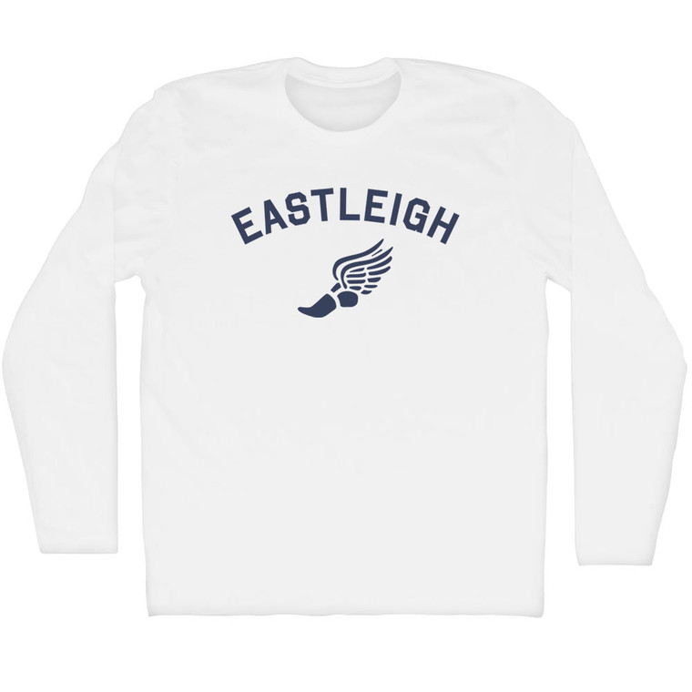 Eastleigh Running Track Winged Foot Adult Cotton Long Sleeve T-shirt - White