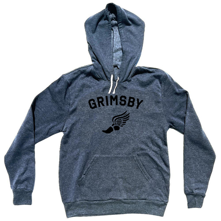 Grimsby Running Track Winged Foot Tri-Blend Hoodie - Blue