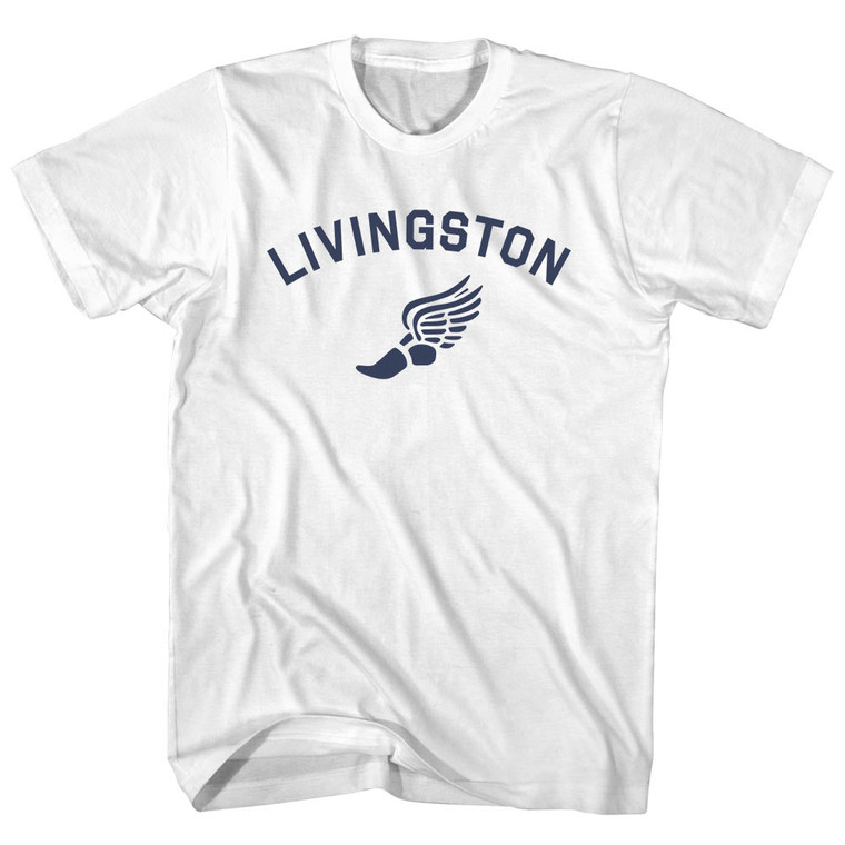 Livingston Running Track Winged Foot Youth Cotton T-shirt - White