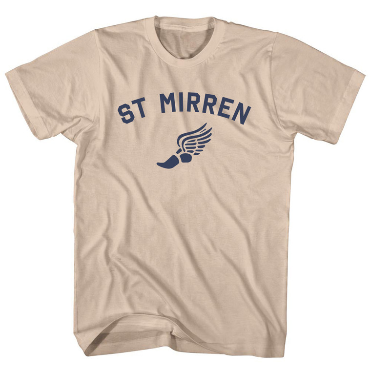 St Mirren Running Track Winged Foot Adult Cotton T-shirt - Creme