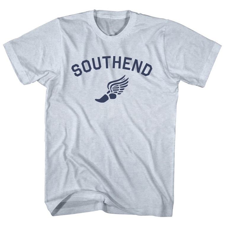 Southend Running Track Winged Foot Adult Tri-Blend T-shirt - Athletic White