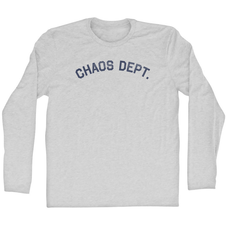 Chaos Dept Adult Cotton Long Sleeve T-shirt - Grey Heather