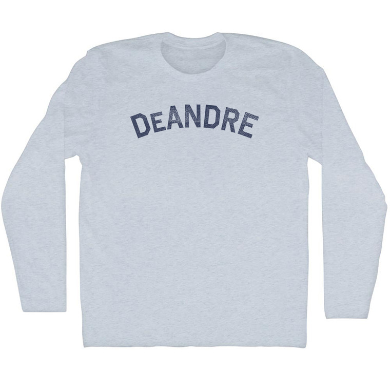Deandre Adult Tri-Blend Long Sleeve T-shirt - Athletic White