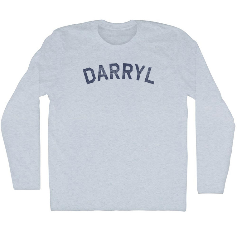 Darryl Adult Tri-Blend Long Sleeve T-shirt - Athletic White