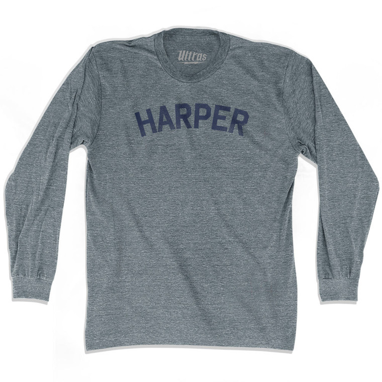 HARPER Adult Tri-Blend Long Sleeve T-shirt - Athletic Grey