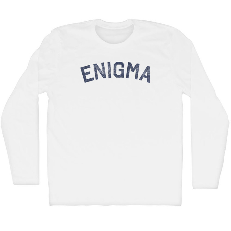 Enigma Adult Cotton Long Sleeve T-shirt - White