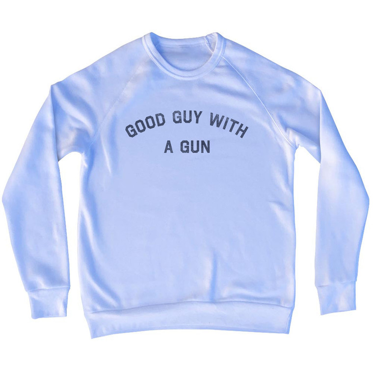 Good Guy With A Gun Adult Tri-Blend Sweatshirt - White