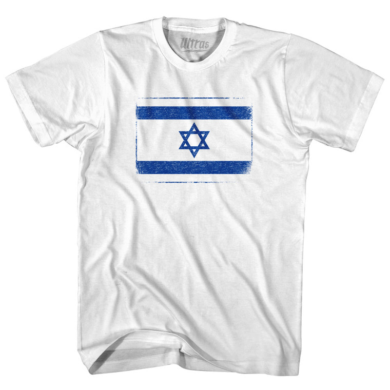 Israel Country Flag Womens Cotton Junior Cut T-Shirt - White