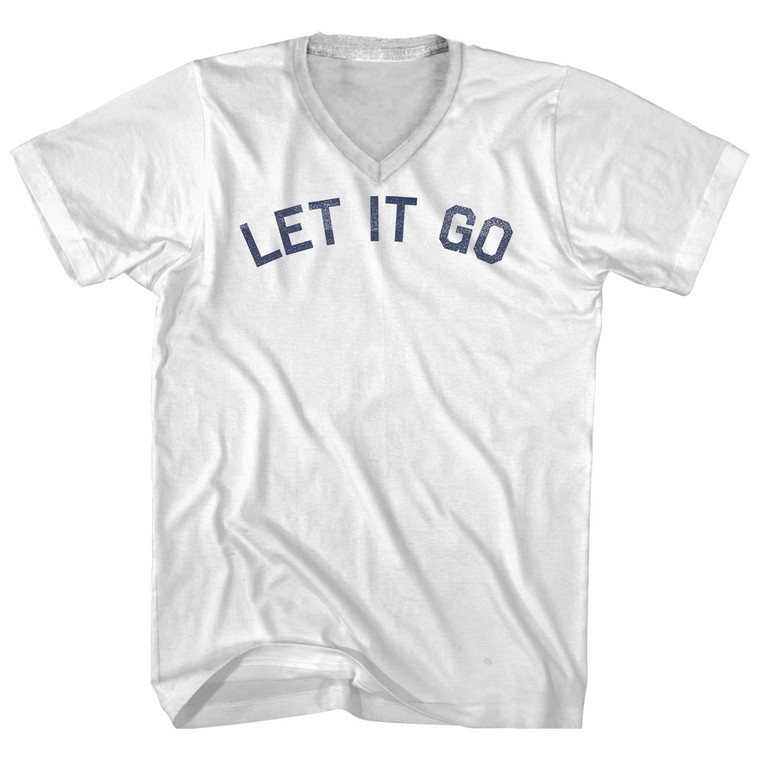 Let It Go Adult Cotton V-neck T-shirt - White