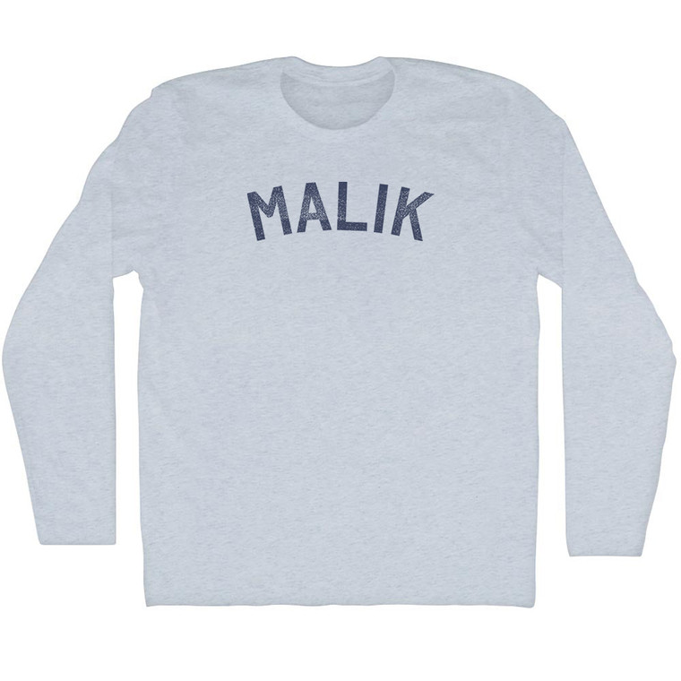 Malik Adult Tri-Blend Long Sleeve T-shirt - Athletic White