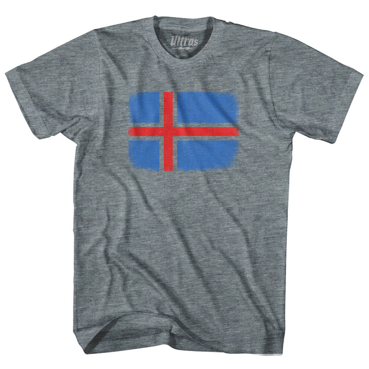 Iceland Country Flag Womens Tri-Blend Junior Cut T-Shirt - Athletic Grey