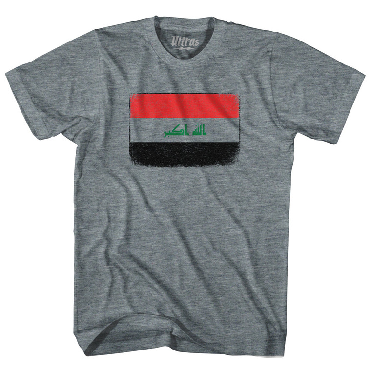Iraq Country Flag Womens Tri-Blend Junior Cut T-Shirt - Athletic Grey