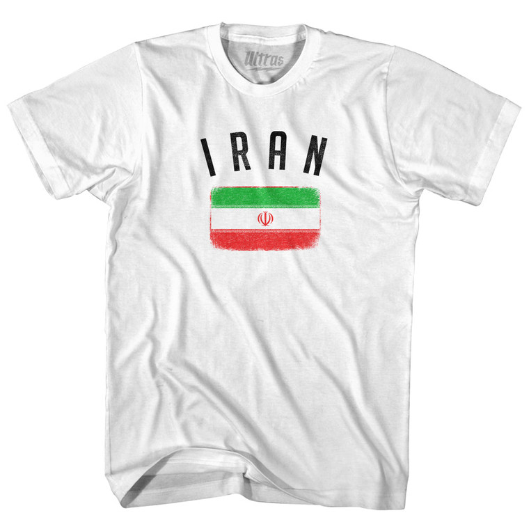 Iran Country Flag Heritage Womens Cotton Junior Cut T-Shirt - White