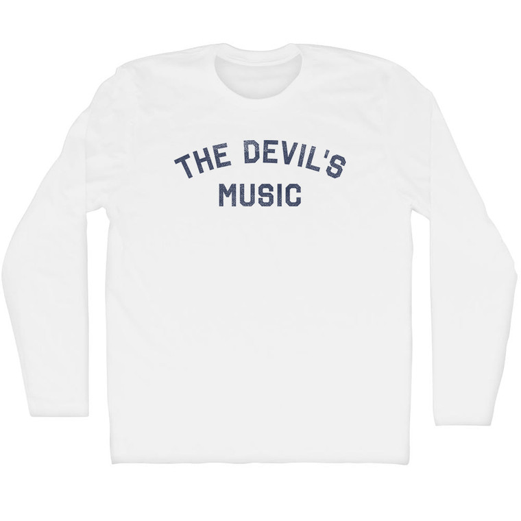 The Devil's Music Adult Cotton Long Sleeve T-shirt - White
