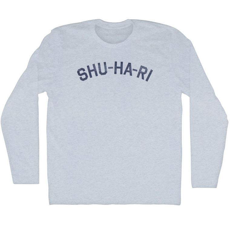 Shu-Ha-Ri Adult Tri-Blend Long Sleeve T-shirt - Athletic White