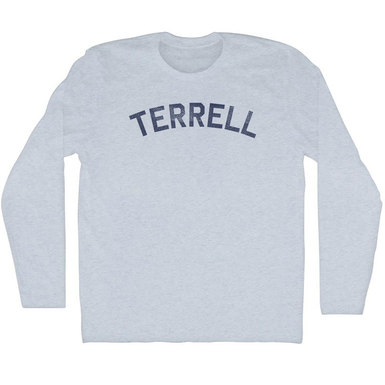 Terrell Adult Tri-Blend Long Sleeve T-shirt - Athletic White