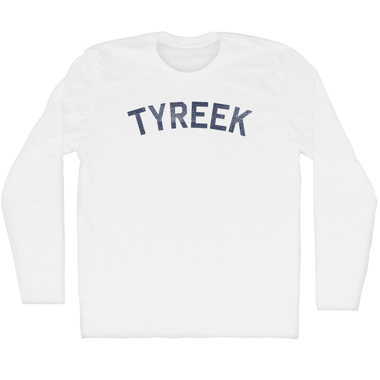 Tyreek Adult Cotton Long Sleeve T-shirt - White