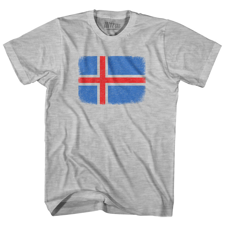 Iceland Country Flag Womens Cotton Junior Cut T-Shirt - Grey Heather