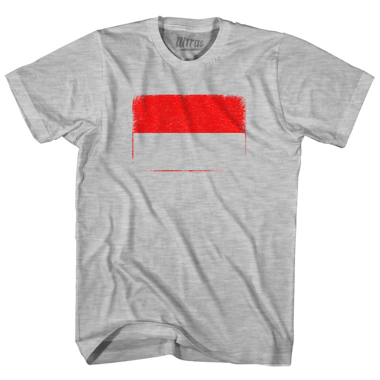 Indonesia Country Flag Womens Cotton Junior Cut T-Shirt - Grey Heather