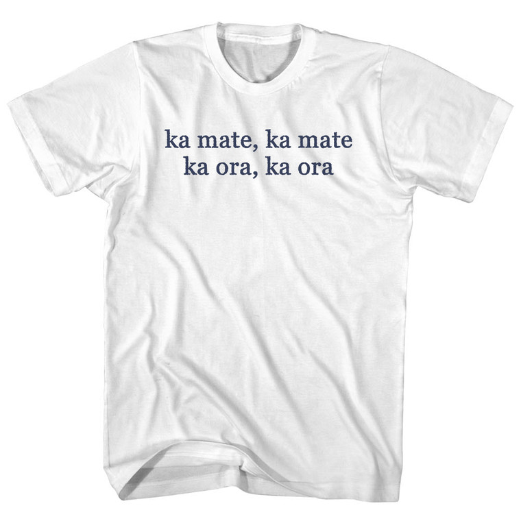 Ka Mate, Ka Mate, Ka Ora, Ka Ora Rage Font Youth Cotton T-shirt - White