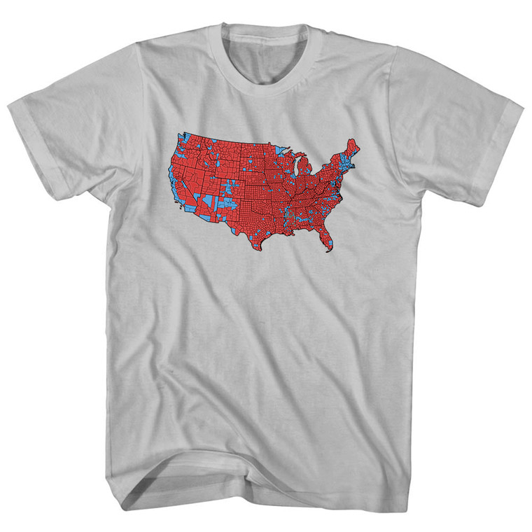 Election Map 2024 Adult Cotton T-shirt - Cool Grey