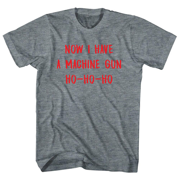 Now I Have A Machine Gun Ho-Ho-Ho Youth Tri-Blend T-shirt - Athletic Grey