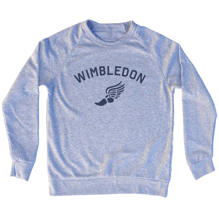 Wimbledon Running Track Winged Foot Adult Tri-Blend Sweatshirt - Grey Heather