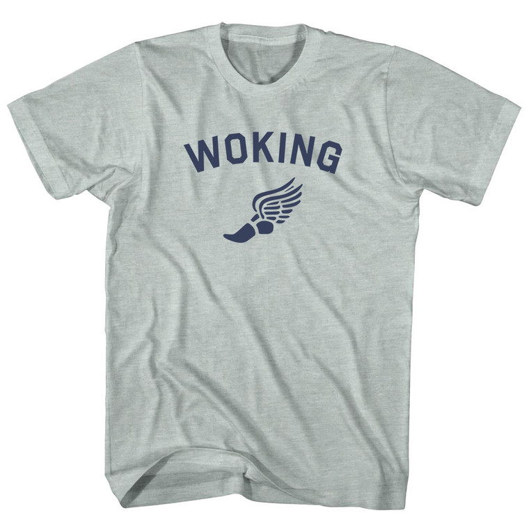 Woking Running Track Winged Foot Adult Tri-Blend T-shirt - Athletic Cool Grey