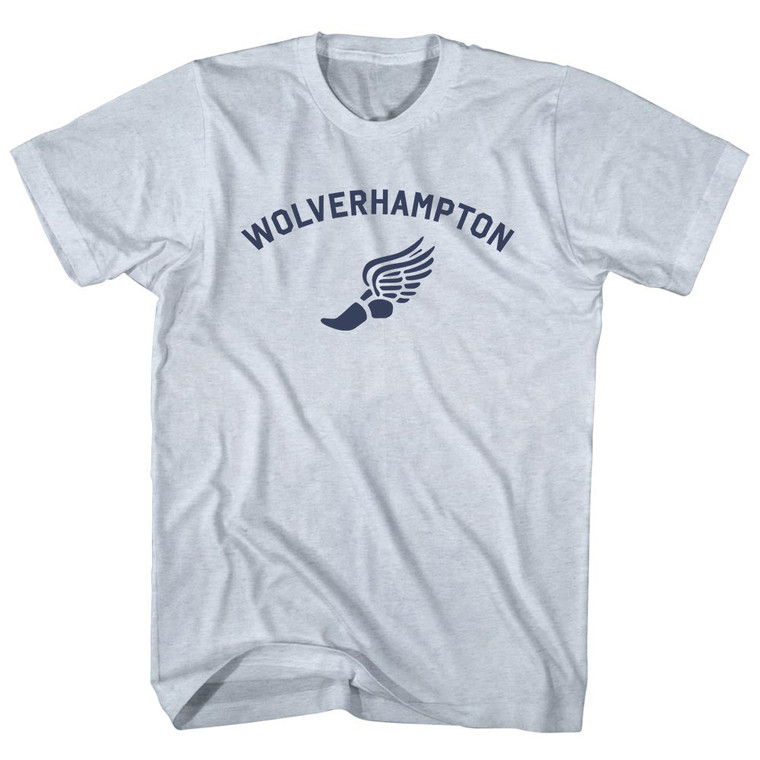 Wolverhampton Running Track Winged Foot Adult Tri-Blend T-shirt - Athletic White