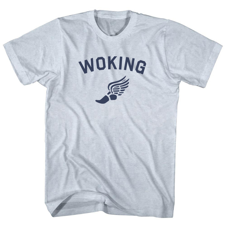 Woking Running Track Winged Foot Adult Tri-Blend T-shirt - Athletic White