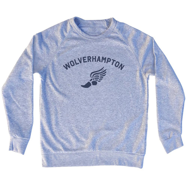 Wolverhampton Running Track Winged Foot Adult Tri-Blend Sweatshirt - Grey Heather