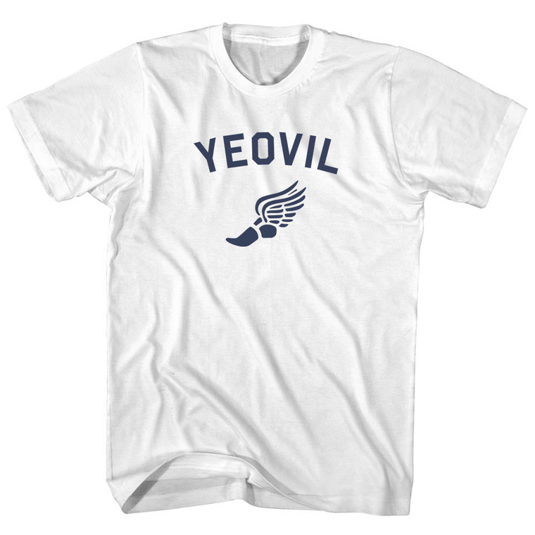 Yeovil Running Track Winged Foot Youth Cotton T-shirt - White