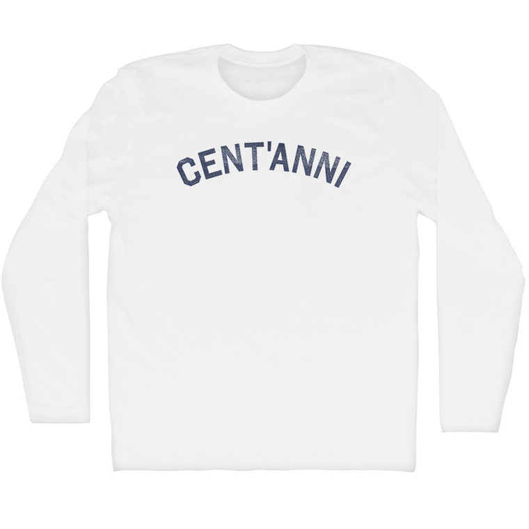 Cent'Anni Adult Cotton Long Sleeve T-shirt - White