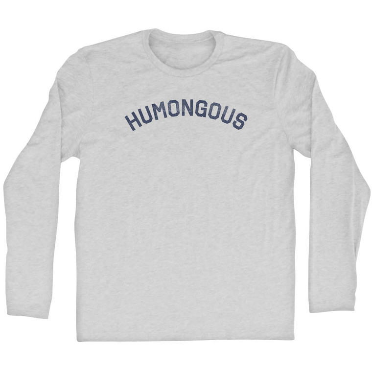 Humongous Adult Cotton Long Sleeve T-shirt - Grey Heather