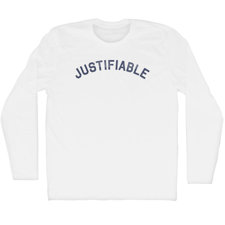 Justifiable Adult Cotton Long Sleeve T-shirt - White