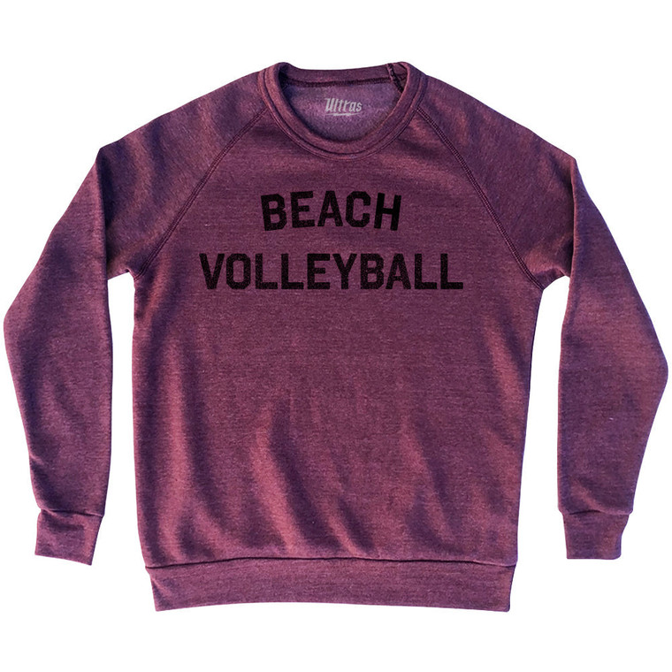 Beach Volleyball Adult Tri-Blend Sweatshirt - Cranberry