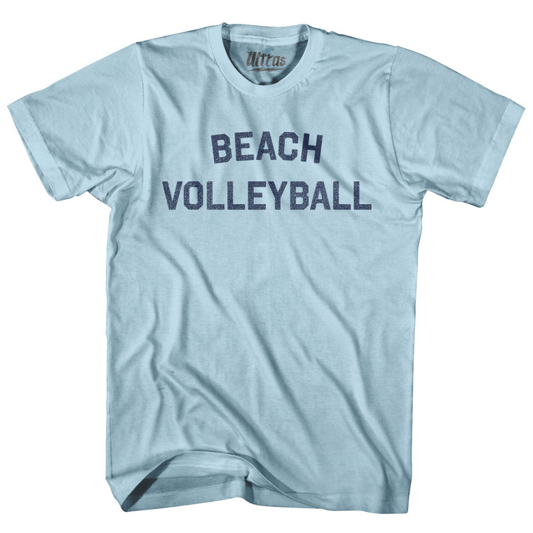 Beach Volleyball Adult Cotton T-shirt - Light Blue