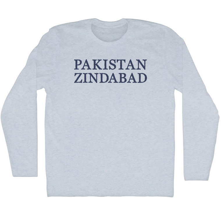 Pakistan Zindabad Rage Font Adult Tri-Blend Long Sleeve T-shirt - Athletic White