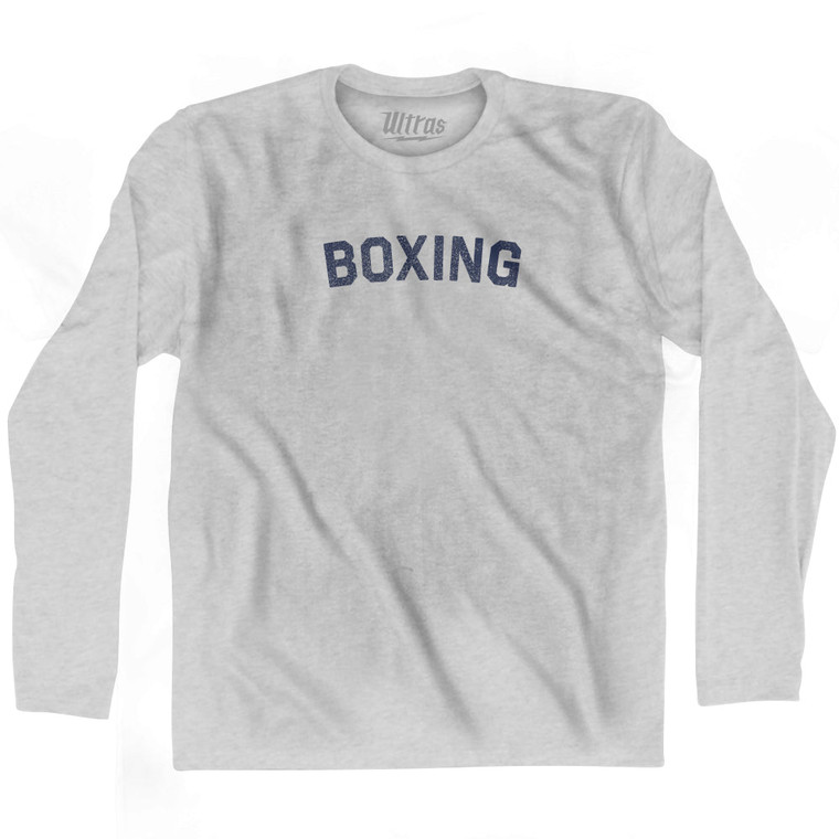 Boxing Adult Cotton Long Sleeve T-shirt - Grey Heather