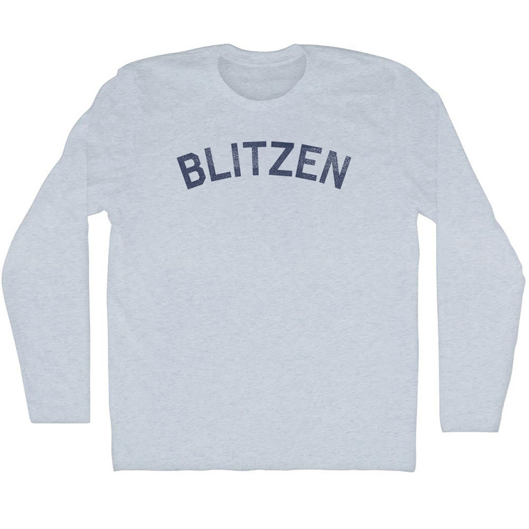 Blitzen Adult Tri-Blend Long Sleeve T-shirt - Athletic White